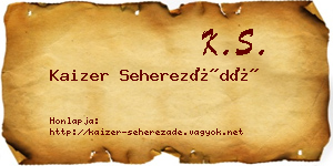Kaizer Seherezádé névjegykártya